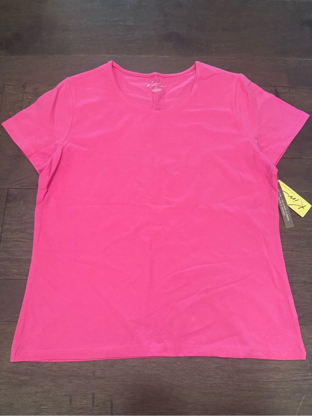 Kim Rogers Short Sleeve Crewneck Top - Hot Pink